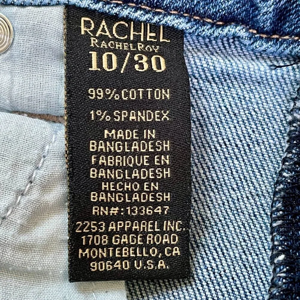 RACHEL Rachel Roy Hi Rise Denim Bermuda Shorts Cuffed Medium Wash Size 10/30